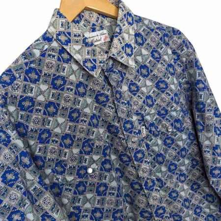 70s mistral vintage hemd l tall baumwolle ornamente details vorne