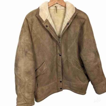 Vintage 70er Jahre Damen Schaffell Leder Mantel details Vintage 70er Jahre Damen Schaffell Leder Mantel details