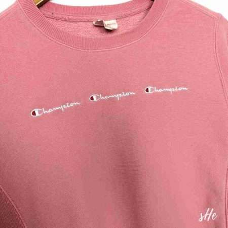 champion vintage sweater rosa brustlogo gestickt champion vintage sweater rosa brustlogo gestickt