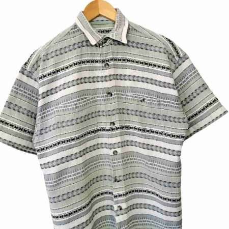herren vintage kurzarm hemd streifen baumwolle s details