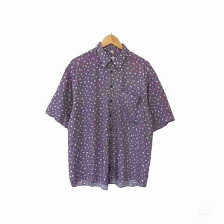 vintage hemd l viskose flieder lila front