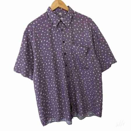 vintage hemd l viskose flieder lila vorne
