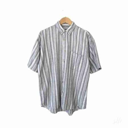 vintage leinen hemd streifenmuster groesse xl front