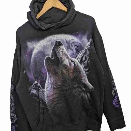 vintage wolf sweater l beidseitig bedruckt vampire gothic details vorne vintage wolf sweater l beidseitig bedruckt vampire gothic details vorne