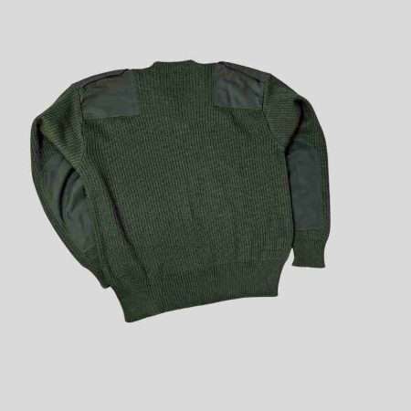 vintage 90er armee strickpullover v neck olivegruen rueckseite