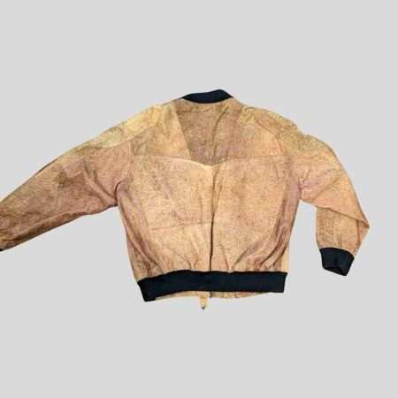 vintage lederjacke unisex bomber pilotenstyle beige rueckseite vintage lederjacke unisex bomber pilotenstyle beige rueckseite