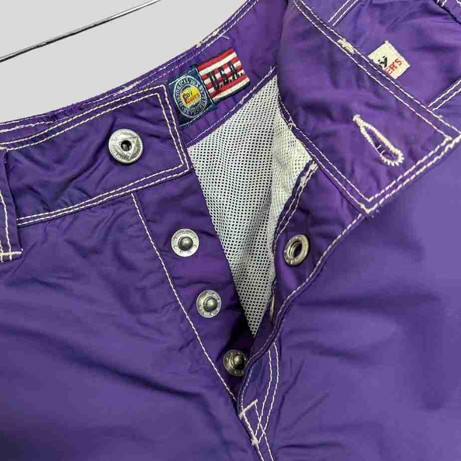 Lila Vintage Roy Rogers Beach Shorts Gr. S-M: 5 Pockets MAN RIVIERA lila vintage roy rodgers druckknoepfe