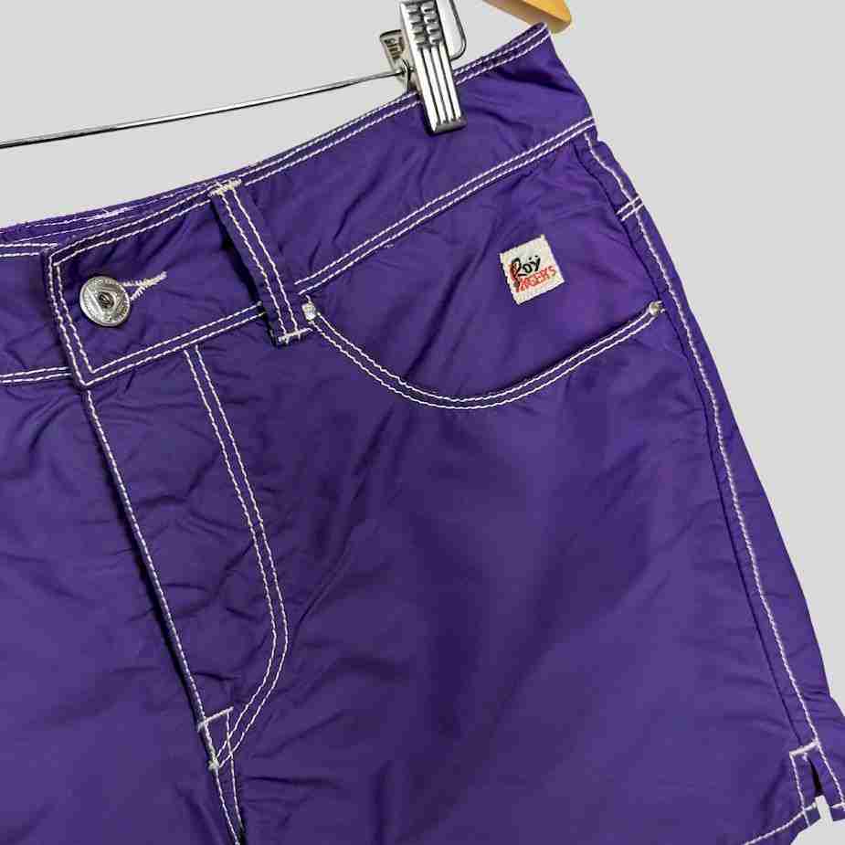Lila Vintage Roy Rogers Beach Shorts Gr. S-M: 5 Pockets MAN RIVIERA lila vintage roy rodgers label etikett