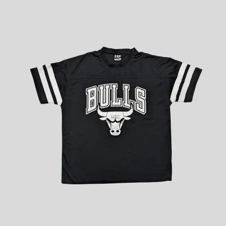 NBA Chicago Bulls Jersey T-Shirt in Schwarz-Weiß mit Logo-Print Größe XL