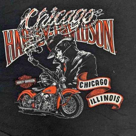 Harley Davidson Vintage Shirt 90er Chicago Gangster Design 1997 Rückenprint