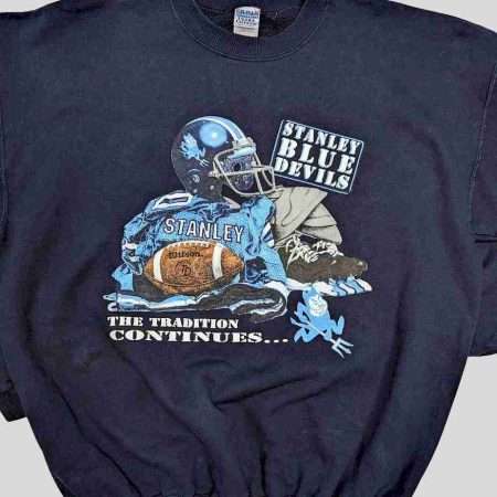 vintage stanley blue sweatshirt college football
