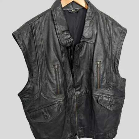 vintage lederweste schwarz herren vorne vintage lederweste schwarz herren vorne