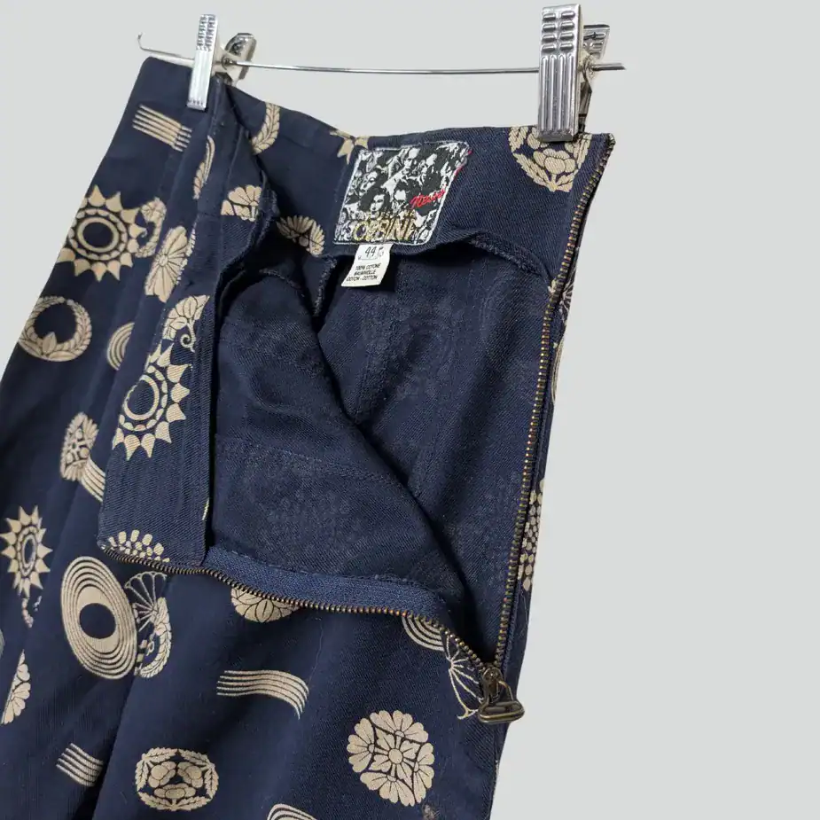 Vintage Ernestina Cerini Hose Y2K | Abstraktes Muster Navy & Creme Ernestina Cerini Hose details