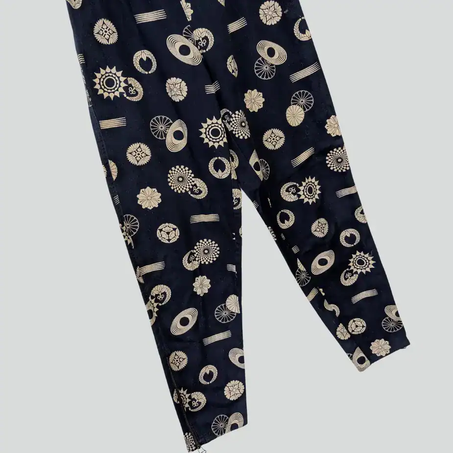Vintage Ernestina Cerini Hose Y2K | Abstraktes Muster Navy & Creme vintage Hose details