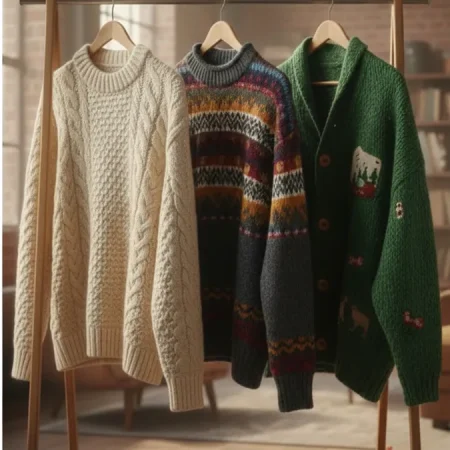 Vintage Woll-Strickpullover