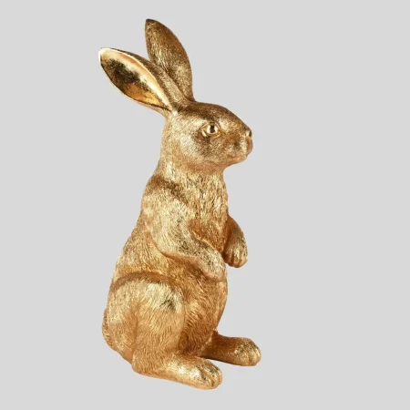 Deko Hase Gold stehend 36cm groß aus Polyresin