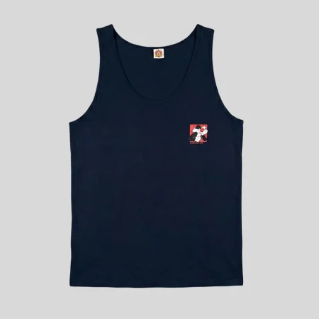 Dunkelblaues Vintage Looney Tunes Tank Top mit Sylvester Basketball Print von 1996.